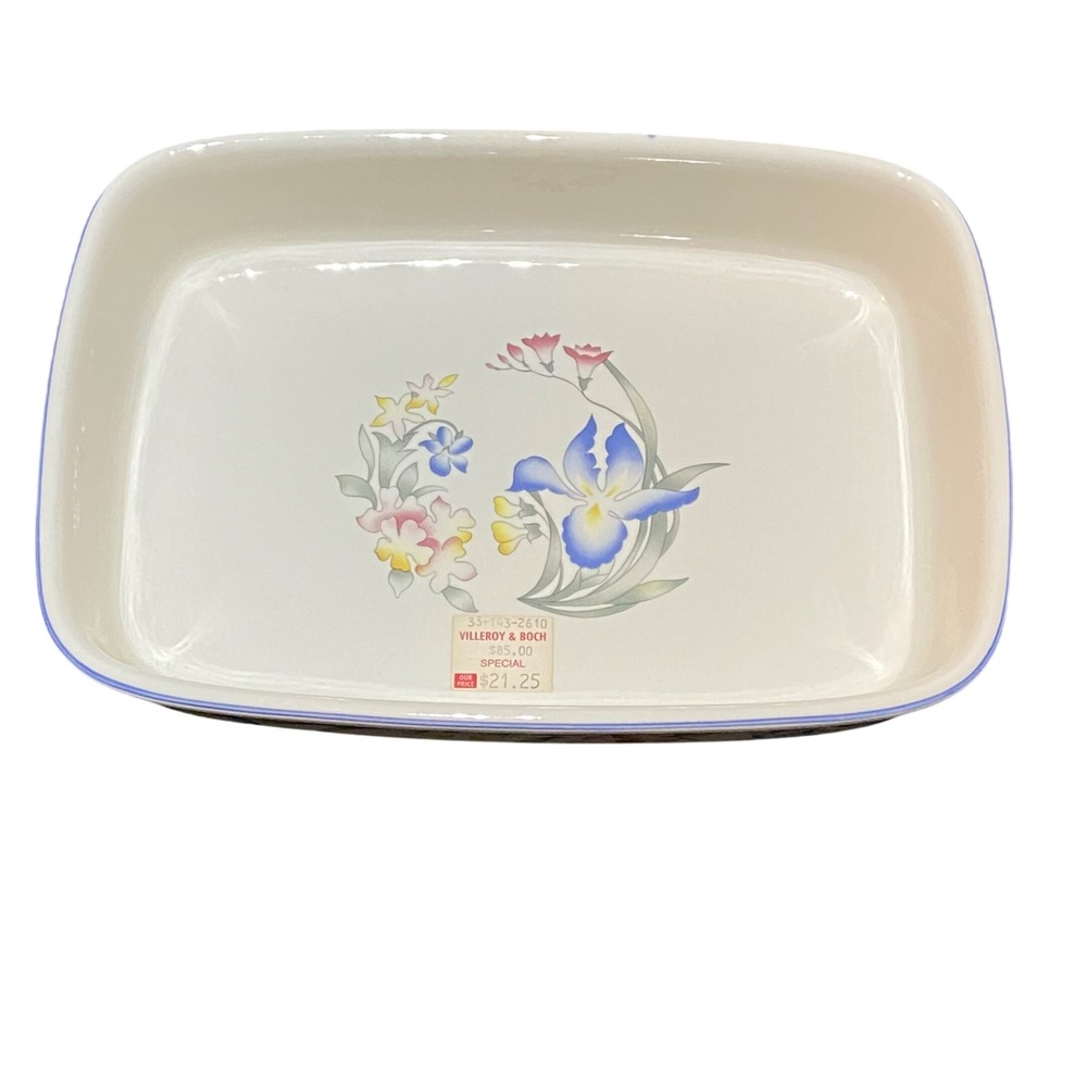 Villeroy & Boch Vilbofour Riviera Rectangular Baking Dish Floral Porcelain 11 in